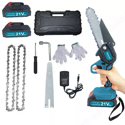 For Makita 6'' Mini Cordless Electric Chainsaw 2X Battery-Powered Wood Cutter • $48.69