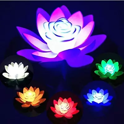 Sezrgiu LED Lotus LightFloating Flameless Candles Light 18cm-6 Colors  • $40.57