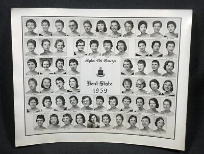 Alpha Chi Omega Sorority Kent State 1959 Vintage Photograph Picture College • $35