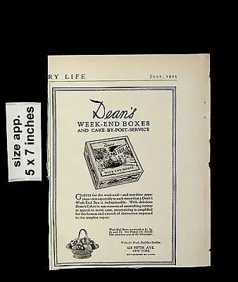 1925 Dean's Week-end Boxes Cake By Post Service Vintage Print Ad 015007 • £4.81