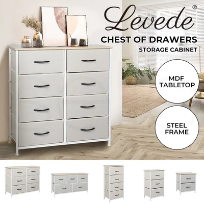 $109.99 • Buy Levede Storage Cabinet Tower Chest Of Drawers Dresser Tallboy Drawer Beige