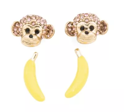 $32 Betsey Johnson Monkey & Banana Stud Earrings Duo Mix And Match JB • $24.99