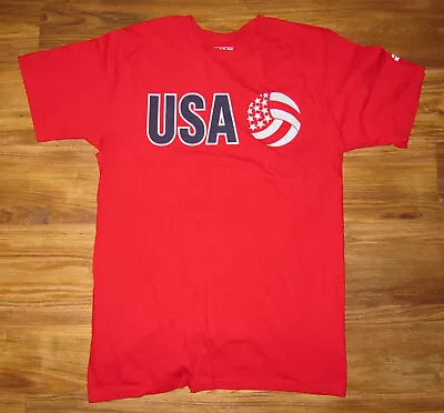 USA Volleyball Mens Short-Sleeve T-shirt Adidas Tee Red Cotton Size M NEW • $8.80