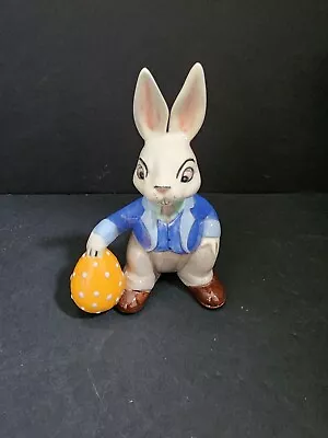 Vintage Hobbyist Ceramic Easter Bunny With Egg • $9.99