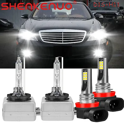 For Mercedes-Benz S550 2007-2010 6000K Front HID Headlight + LED Fog Light Bulbs • $32.66