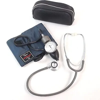 Vintage TYCOS Taylor Industries Blood Pressure Cuff W/Stethoscope & Leather Case • $45