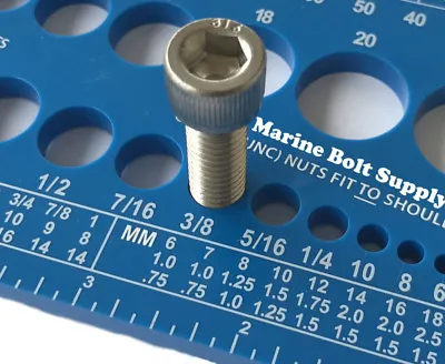 Screw Bolt Nut Thread Measure Gauge Size Checker (Standard & Metric) Color: Blue • $10.95