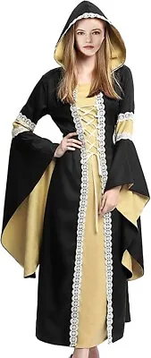 Womens Gothic Medieval Renaissance Witch Long Dress Victorian Retro Style XXXL  • £18.99