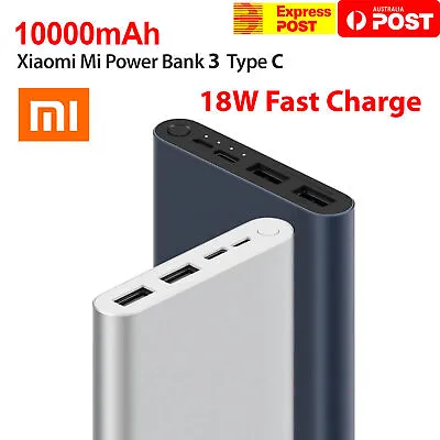 $45.59 • Buy 22.5W XiaoMi Mi Power Bank 3 10000mAh Dual USB Type-C QC3.0 DP Fast Charging  AU