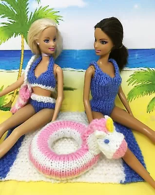 £2.99 • Buy KNITTING PATTERN 212: Barbie Doll - Swimwear, Towel, Bag & Unicorn Rubber Ring