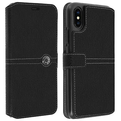 IPhone X And XS Flip Case Card Holder Textured Effect Façonnable Black • £31.08