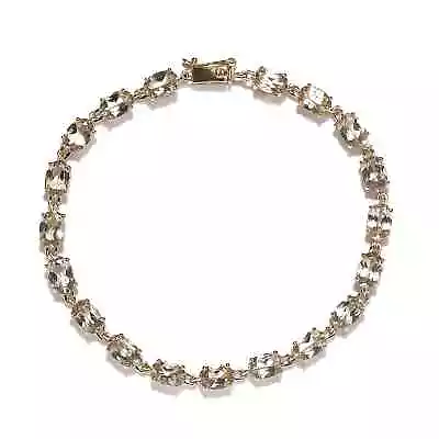 LUXORO Ct 8.9 14K Yellow Gold AAA Natural Turkizite Line Bracelet Size 6.5  Gift • $2304.99