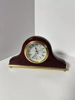 Linden Mantel Desk Clock Quartz Alarm Chime 7.5  -Excellent WORKING Condition • $24.95