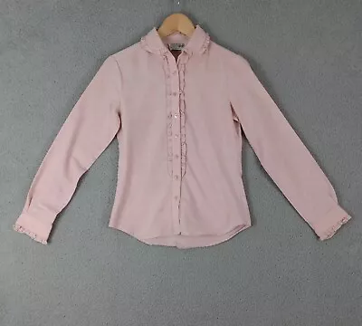 Vintage Hukapoo Elegant Womens Size 5 Shirt Button Up Ruffle Top • $20.91