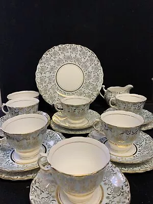 Colclough 7420 Six Person China Tea Set - Minus One Side Plate And Teapot. • £25