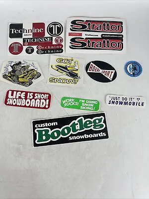 LOT OF 10 Assorted Vintage Snowboard Snowboarding Stickers NEW OLD STOCK (54) • $10.13