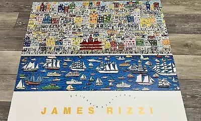 Framed JAMES RIZZI Fine Art Offset Print Titled  On The Water Front  • $125