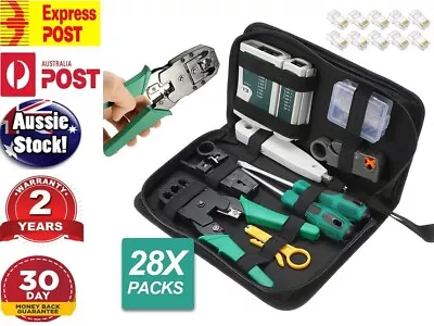 Analyzer Network Cable Tool Kit LAN Crimper Down Wire Stripper Cat5 6 RJ45 BAG • $24.98