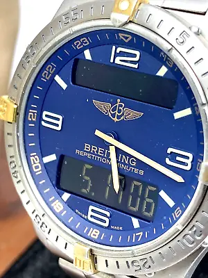 $2249.99 • Buy Breitling Men's Watch F65062 Aerospace Titanium Swiss Quartz Ana-Dig Blue Dial