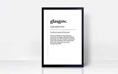 £3.99 • Buy Glasgow Scottish THICK CARDSTOCK Wall Art Print Present Christmas Gift Scotland