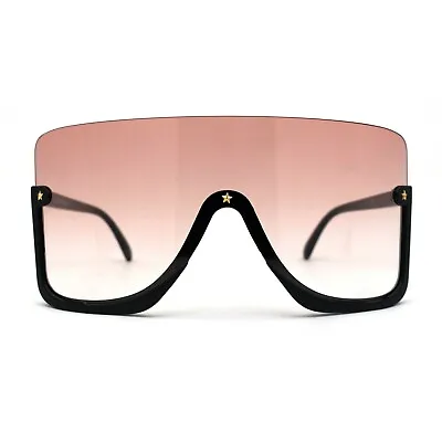 $12.95 • Buy Extra Oversized Warp Curved Shield Upside Down Half Rim Sunglasses