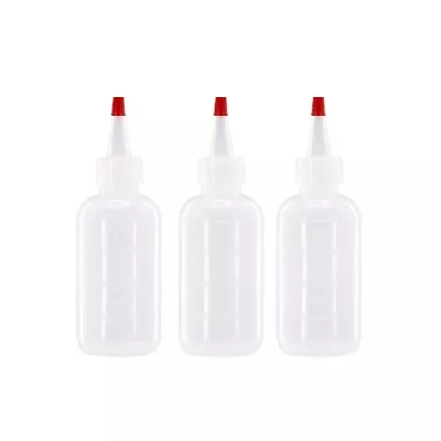 3 Pack Of 4oz (120mL) Plastic Boston Round Squeeze Bottles + Yorker Caps LDPE • $8.85