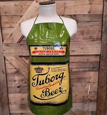 Vintage TUBORG BEER Coated Cotton Beer Apron By Minky England • $22.13