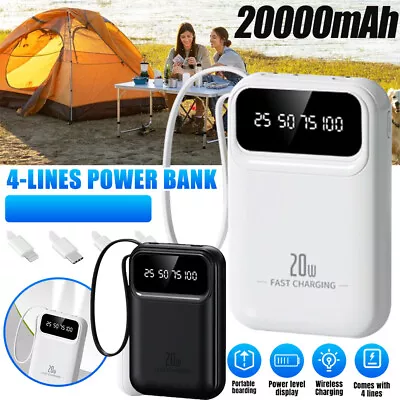 20000mAh Mini Power Bank LCD LED 4USB Battery Charger For Cell Phone Portable • $16.99