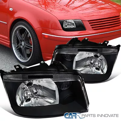 Fit 99-05 VW Jetta Bora Mk4 Matte Black Headlights Lamps W/o Built-in Fog Lights • $78.95