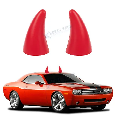 2Pcs Red 3D Front Rear Bumper Devil Bull Horn Sticker Decal For Car Motorcycle • $12.83