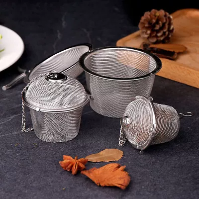 1pc Stainless Steel Tea Infuser Diffuser Strainer Loose Leaf Filter Kitchen Tool • £3.56