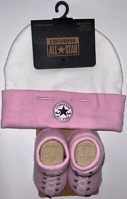Nike Converse Crib Baby Infant Hat Bootie Sock Set Navy Pink Gift Matching Set • £7.99