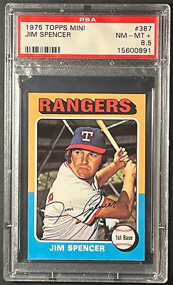 VINTAGE 1975 TOPPS 'Mini' #387 JIM SPENCER [PSA 8.5 NM-MT+] Only 38 Higher!! • $29.56