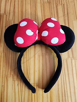 Minnie Mouse Black Ear Red White Polka Dot Bow Headband Great Quality! NEW! • $12.99