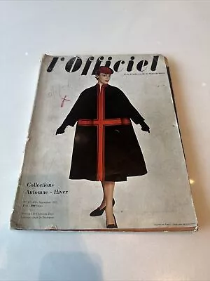 L'officiel Magazine Paris 1953 Large Fashion Mag De La Couture Mode • $49.99