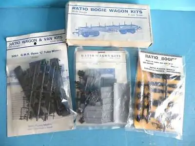 £17 • Buy 4 X Ratio Plastic 4mm OO/HO Kits GWR Bolster + Open C Tube + 10T Mink A Wagons