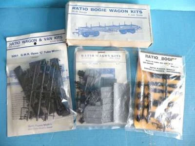 £17 • Buy 4 X Ratio Plastic 4mm OO/HO Kits GWR Bolster + Open C Tube + 10T Mink A Wagons