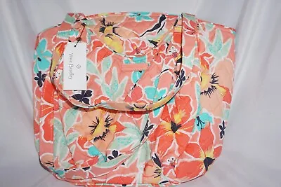 Vera Bradley RAIN FOREST LILY CORAL  Glenna Satchel Tote Shoulder Bag Purse NWT • $67.45