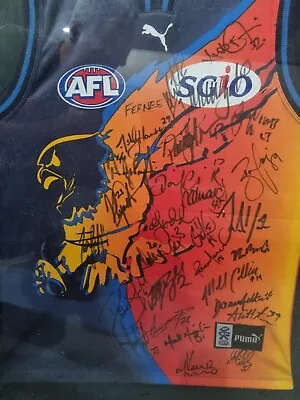 AFL West Coast Eagles 2006 Signed Premiership Team RARE Ochre Jersey • $2000