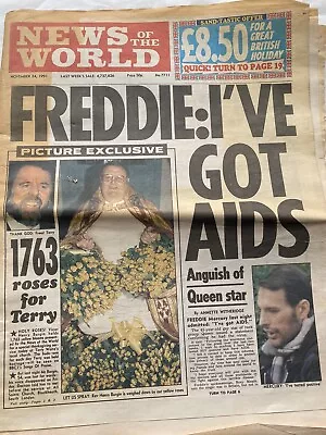 Freddie Mercury 'I’ve Got AIDS’ News Of The World (Queen) November 24th 1991 • £30