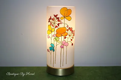 Roses Touch Table Lamp Hand Painted Unique Great Gift Stained Glass Unusual • £70