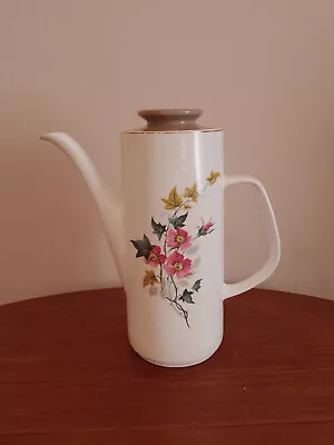 Vintage J&G MEAKIN Floral Coffee Pot Pink And Cream Rose Design Tall Tea Pot • £10