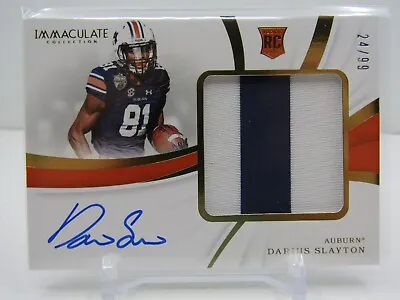 Darius Slayton 2019 Immaculate Rookie Patch Autograph Auto! Rc! #24/99! Auburn! • $12.75