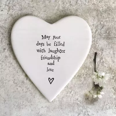 East Of India Porcelain Coaster | Laughter Friendship Birthday Keepsake Gift • £6.60