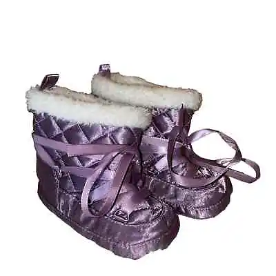 MEXX Lavender Quilted Infant Soft Booties 9 • $16