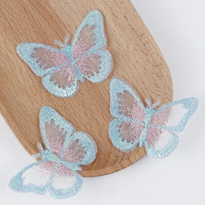 10X Embroidered Lace Applique Decoration Clothing Material Butterfly Shape • £3.68