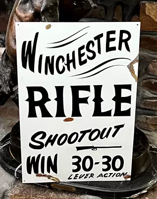  Painted Vintage Rusty Carnival Winchester Rifle Sign Amusement Park FAIR Game  • $55