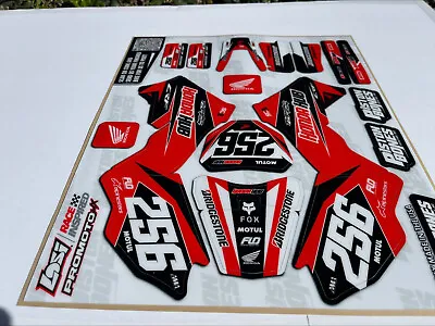 Losi Promx Promoto Mx Rc Motorcycle Honda Crf Factory Custom Graphics Kit Decals • $65