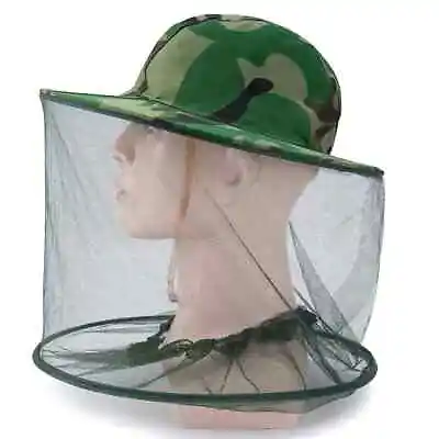 Mosquito Head Net Hat Insect New Fly Mesh Face Protector Travel Camping Fishing • £5.93