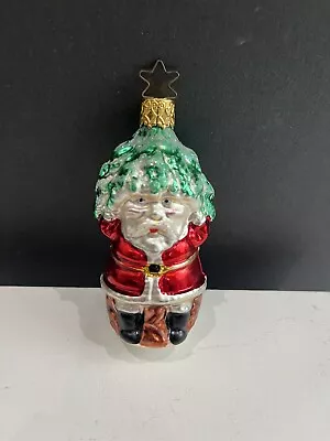 Vintage Inge-Glas Santa Under Tree Old World Christmas Ornament West Germany • $15